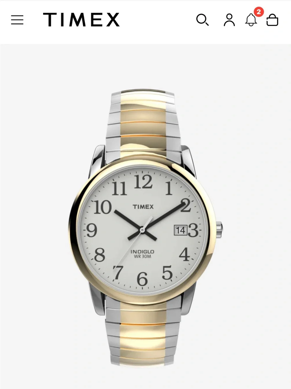 Timex Men’s Two-Tone Gold and Silver Expansion Band Watch