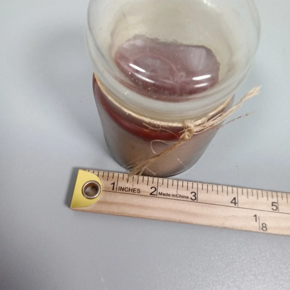 Rustic Frosted Glass Jar Candle Burgundy Wax 9oz Twine Accent Single‎ Wick