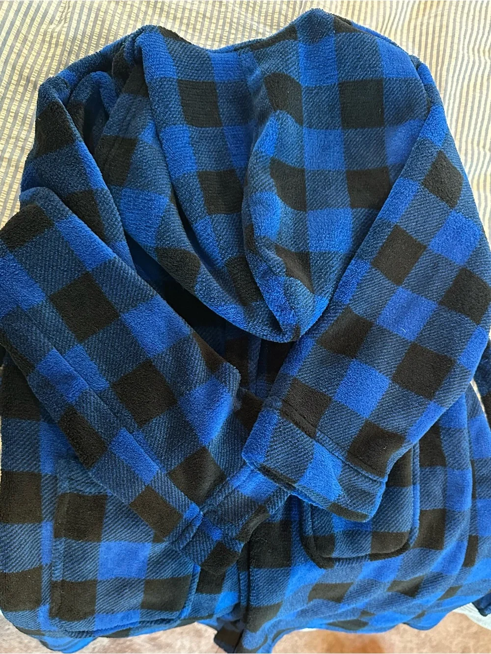 Prince of Sleep Boys Blue Plaid Fleece Robe