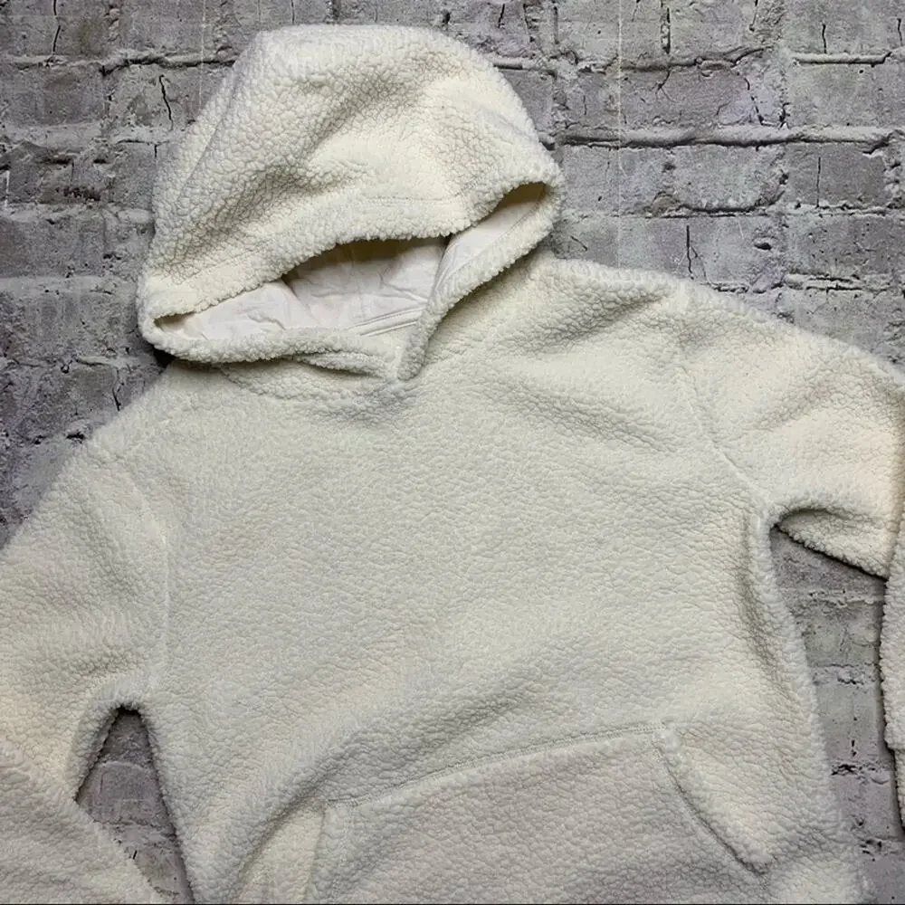 Hooded Sherpa Sweatshirt with Kangaroo Pocket