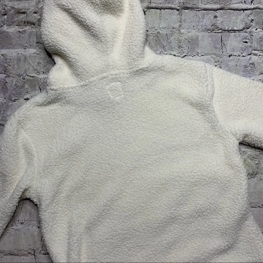 Hooded Sherpa Sweatshirt with Kangaroo Pocket