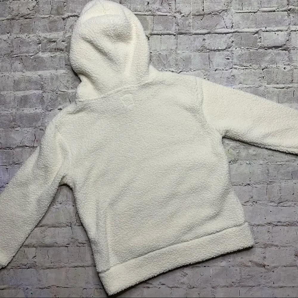 Hooded Sherpa Sweatshirt with Kangaroo Pocket