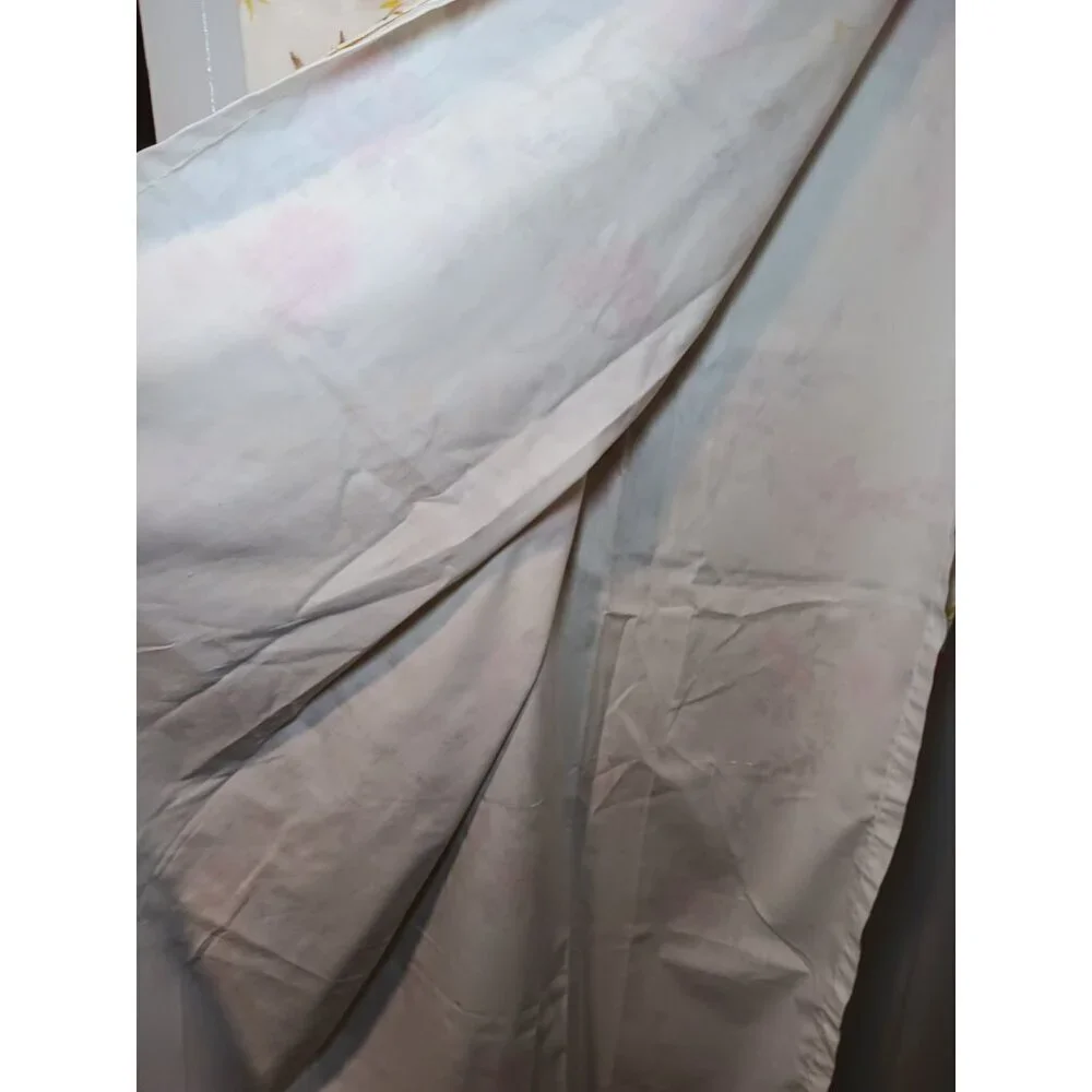Vintage Retro 70's Lot Of 2 Curtain Panels Bright Floral MCM 48x40