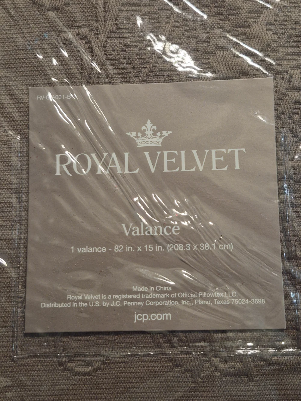 Royal Velvet Taupe Essence Window Valances 82x15 Set of 2