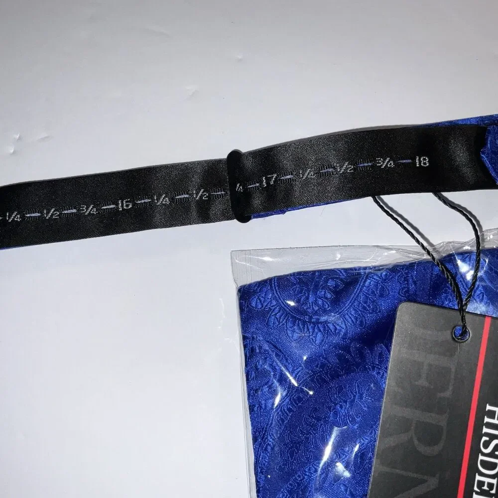 Hisdern Men Royal Blue BUTTERFLY Bow tie &Pocket Square Handkerchief Set New