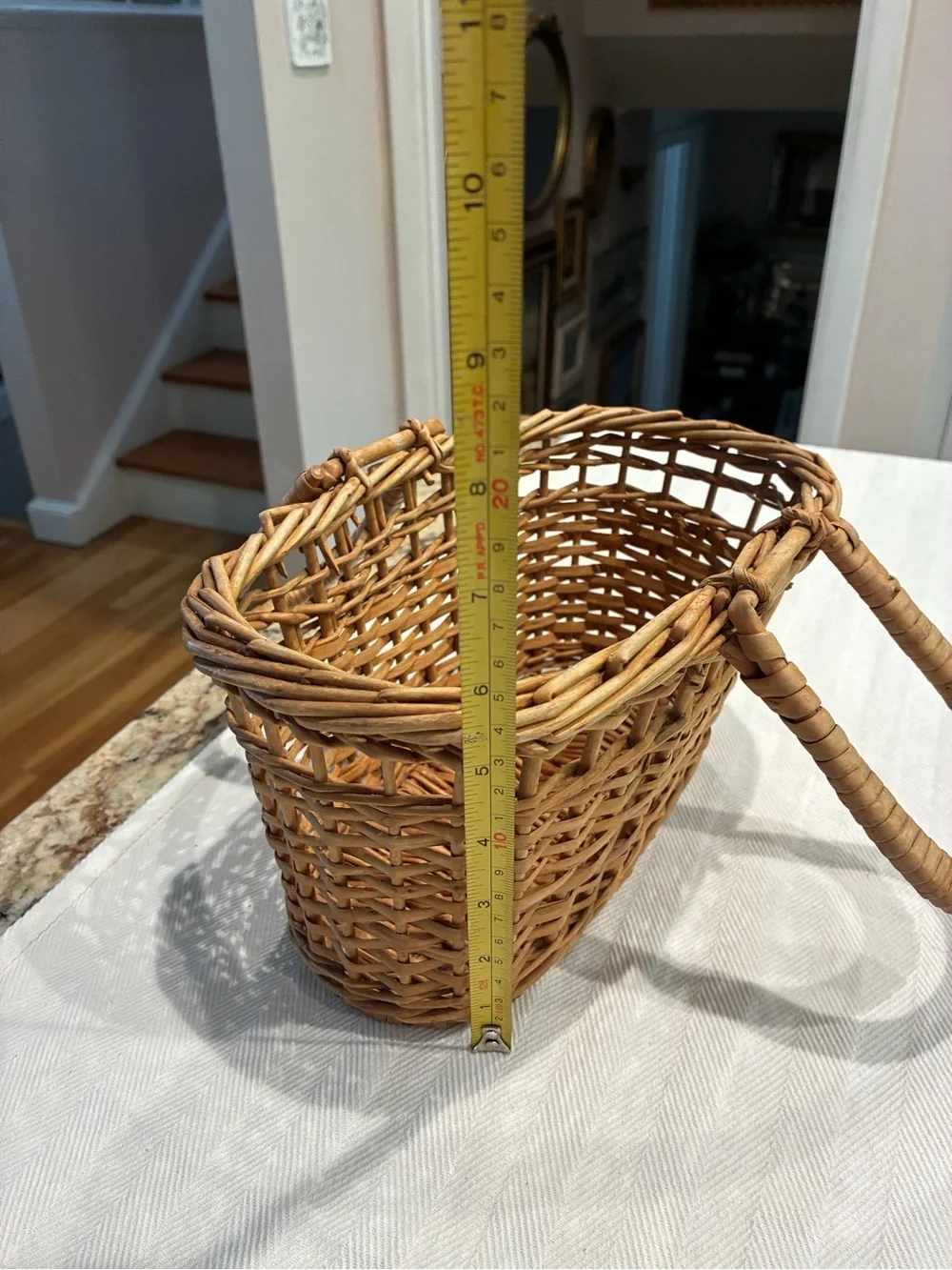 Woven Rattan Handbag in Light Brown