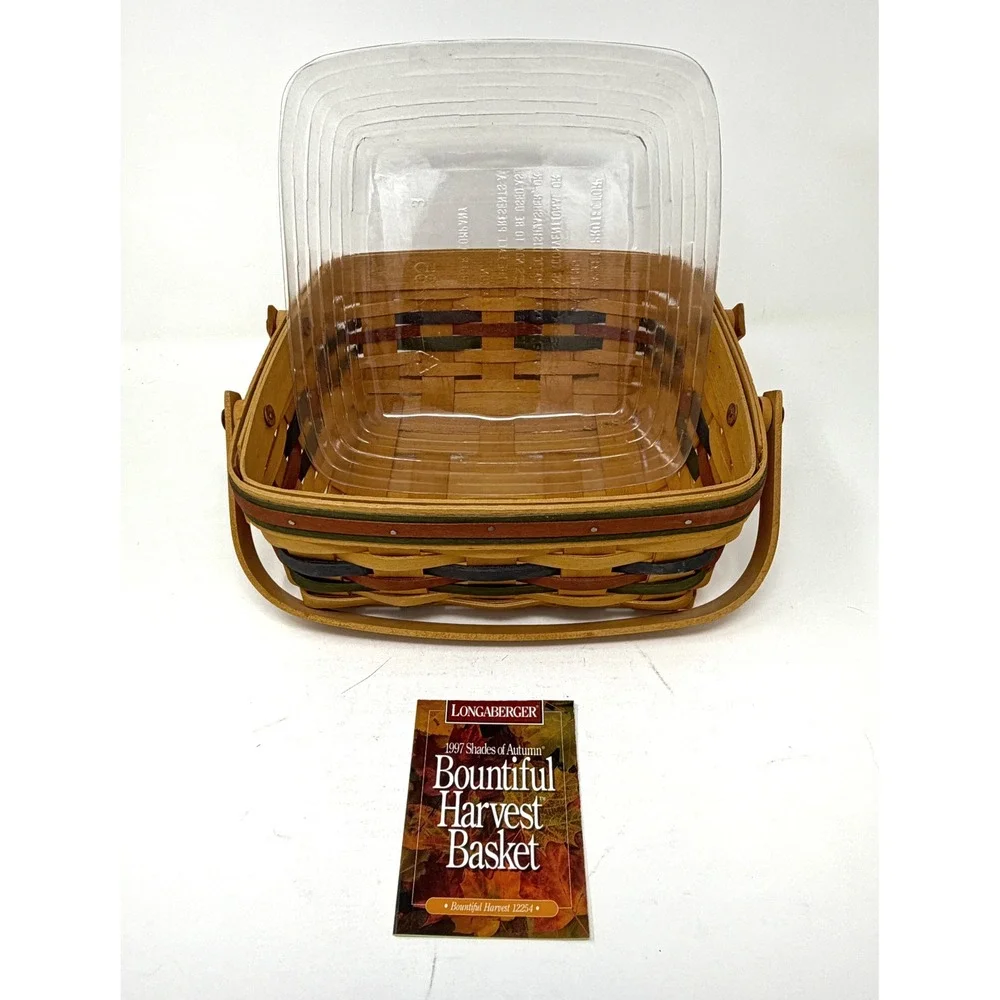 1997 Longaberger Bountiful Harvest Basket 12254 Protector Shades of Autumn USA
