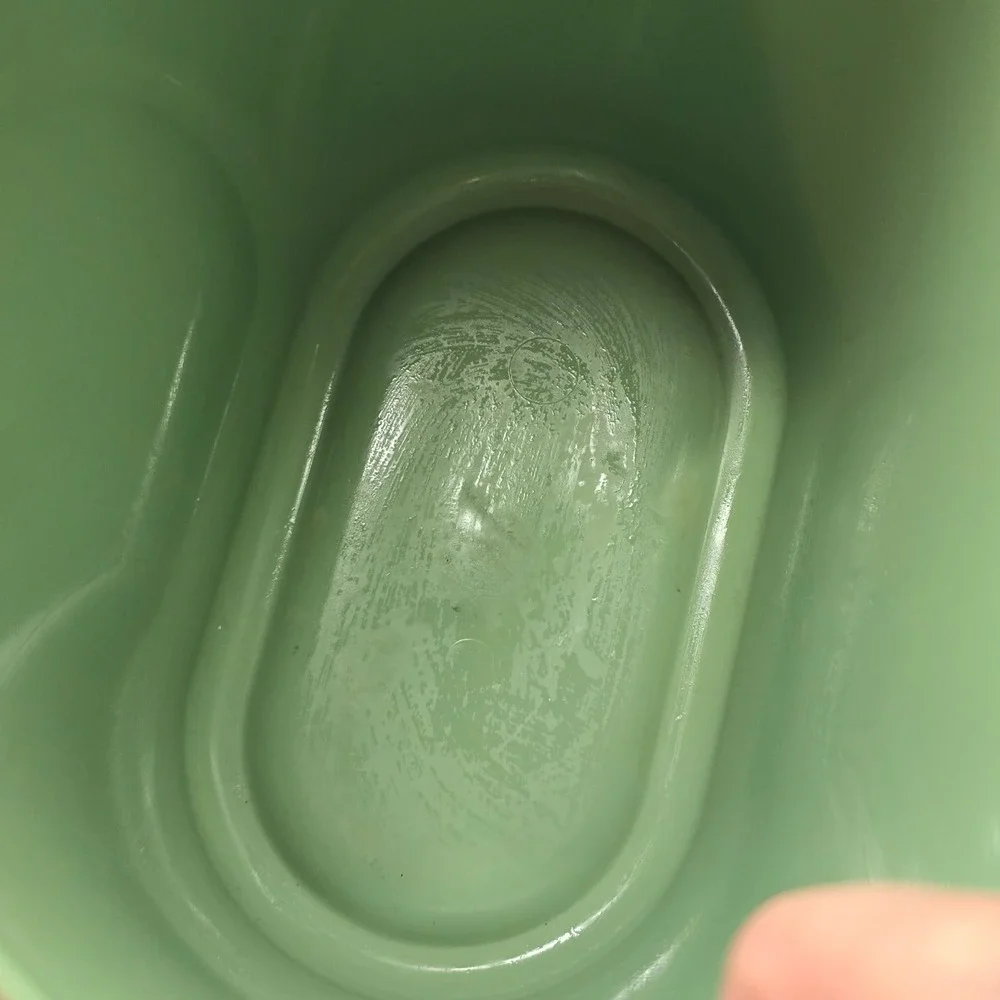 Rubbermaid 7612 Wastebasket Vintage Sage Green Oval Trash Can Retro MCM Style