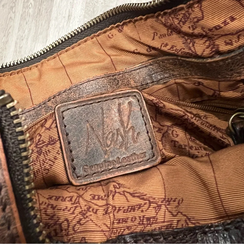 Patrica NASH Men's Brown Leather Messenger Bag