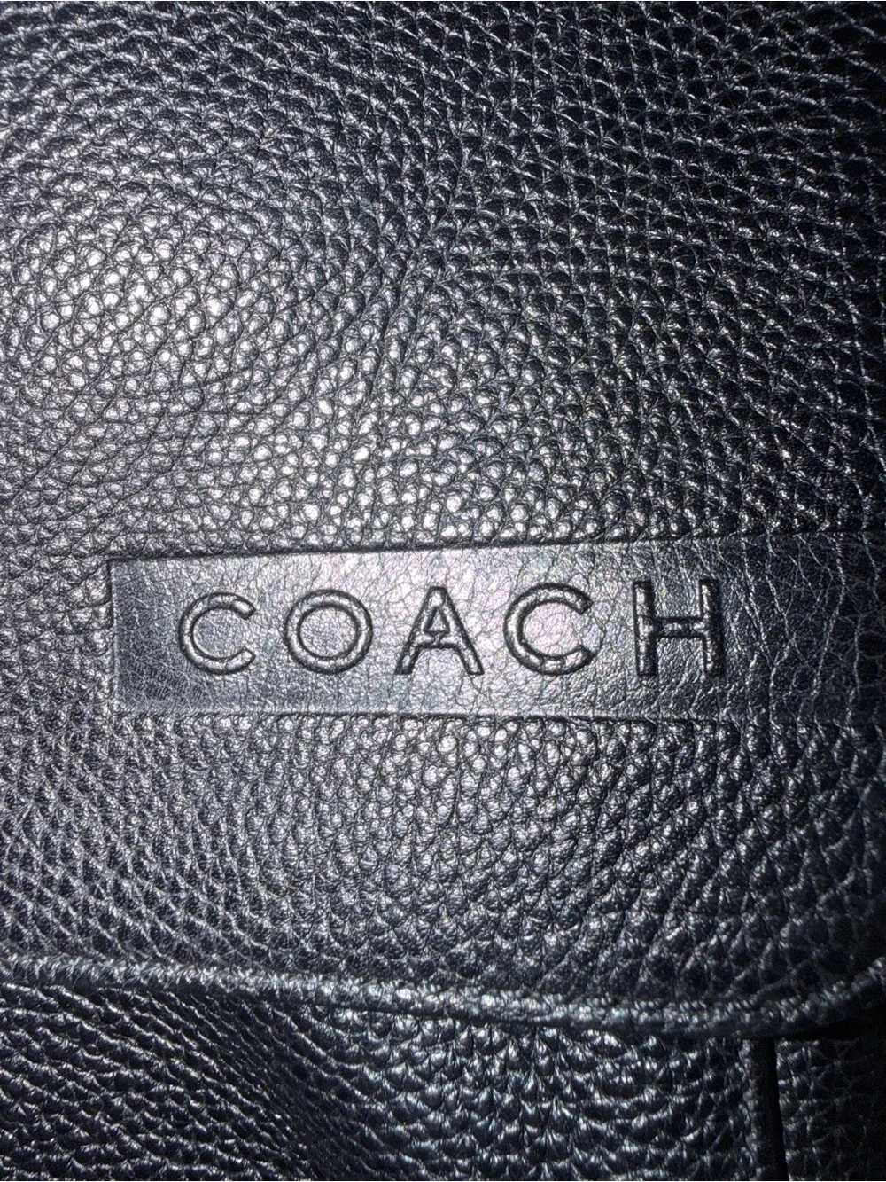 Coach Camden Black Pebbled Leather Messenger Bag with Adjustable Strap EUC