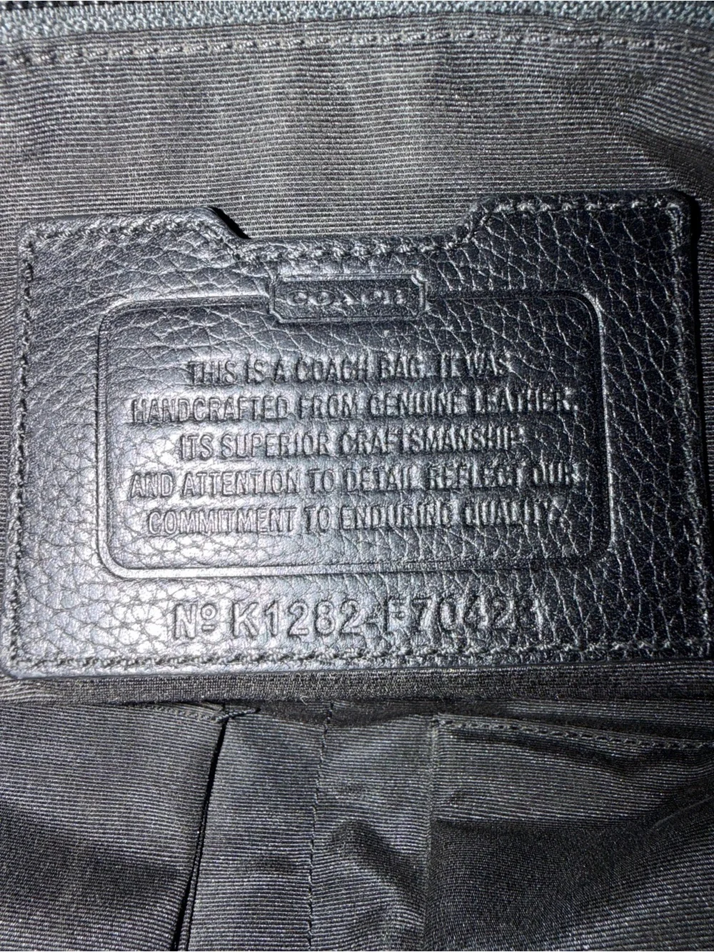Coach Camden Black Pebbled Leather Messenger Bag with Adjustable Strap EUC