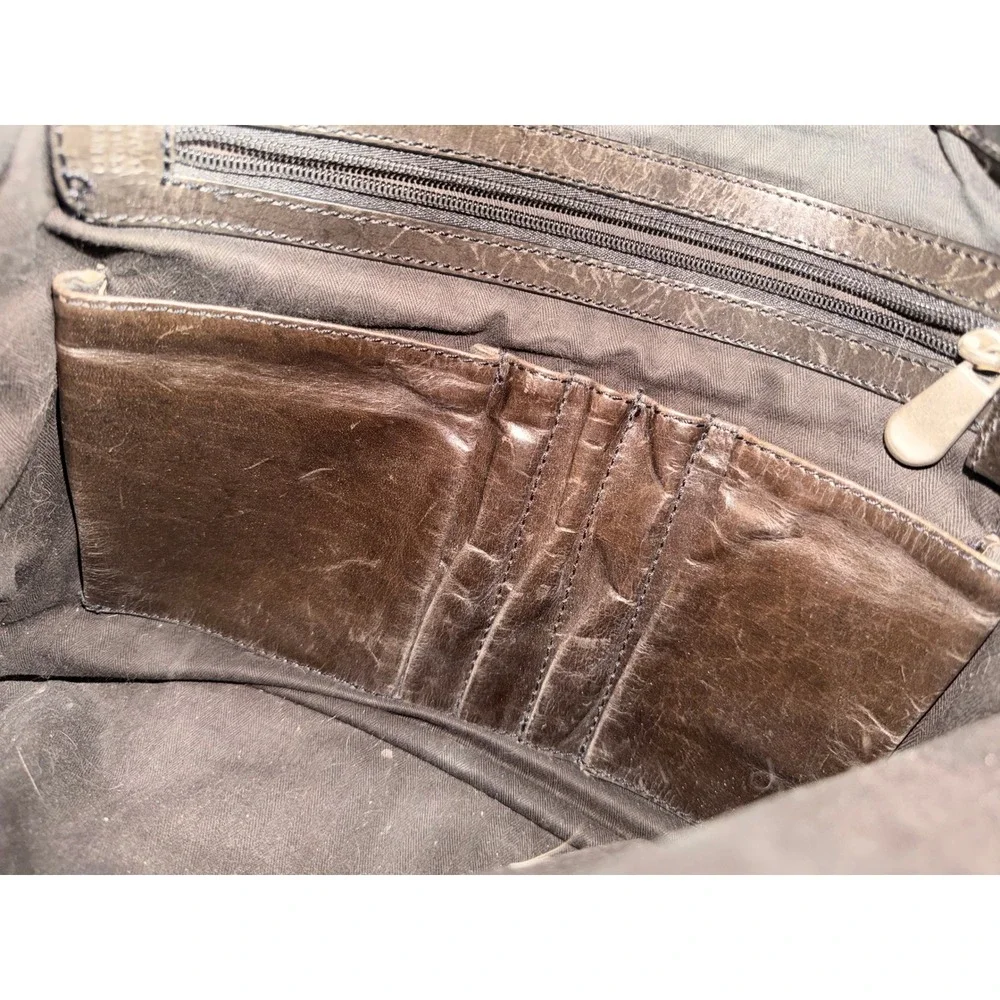 Fossil Messenger Bag Mens Large Brown Leather Distressed Vintage Crossbody Work