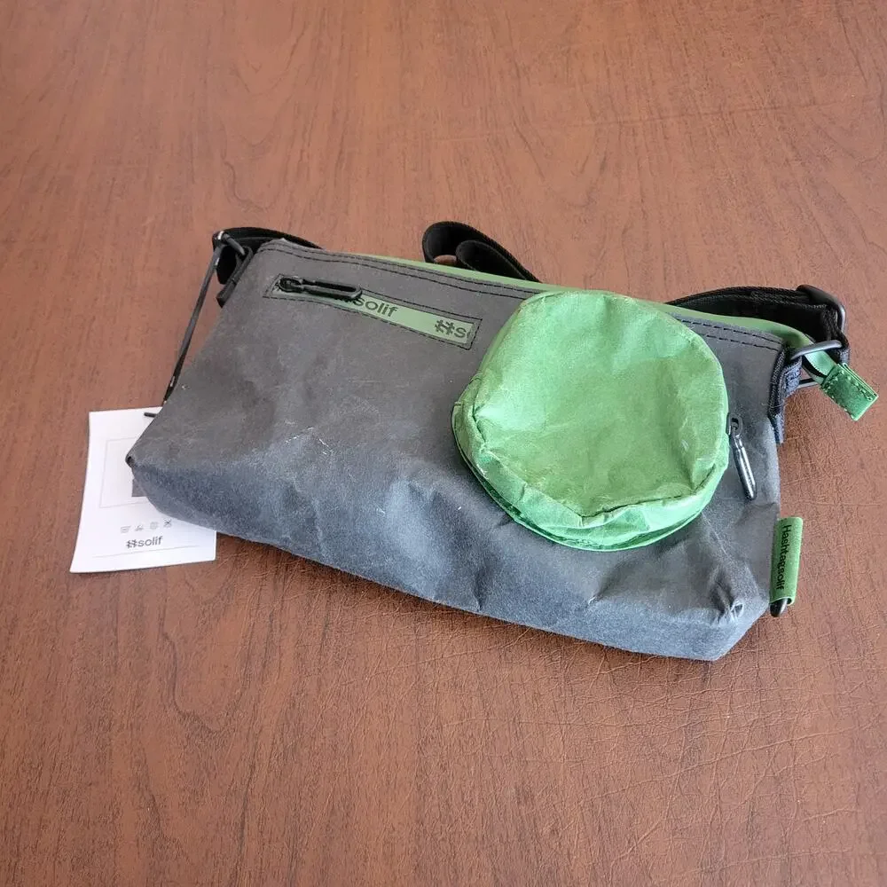 Solif Eco friendly Crossbody bag Camera Bag Dark gray /black /Forest Green New