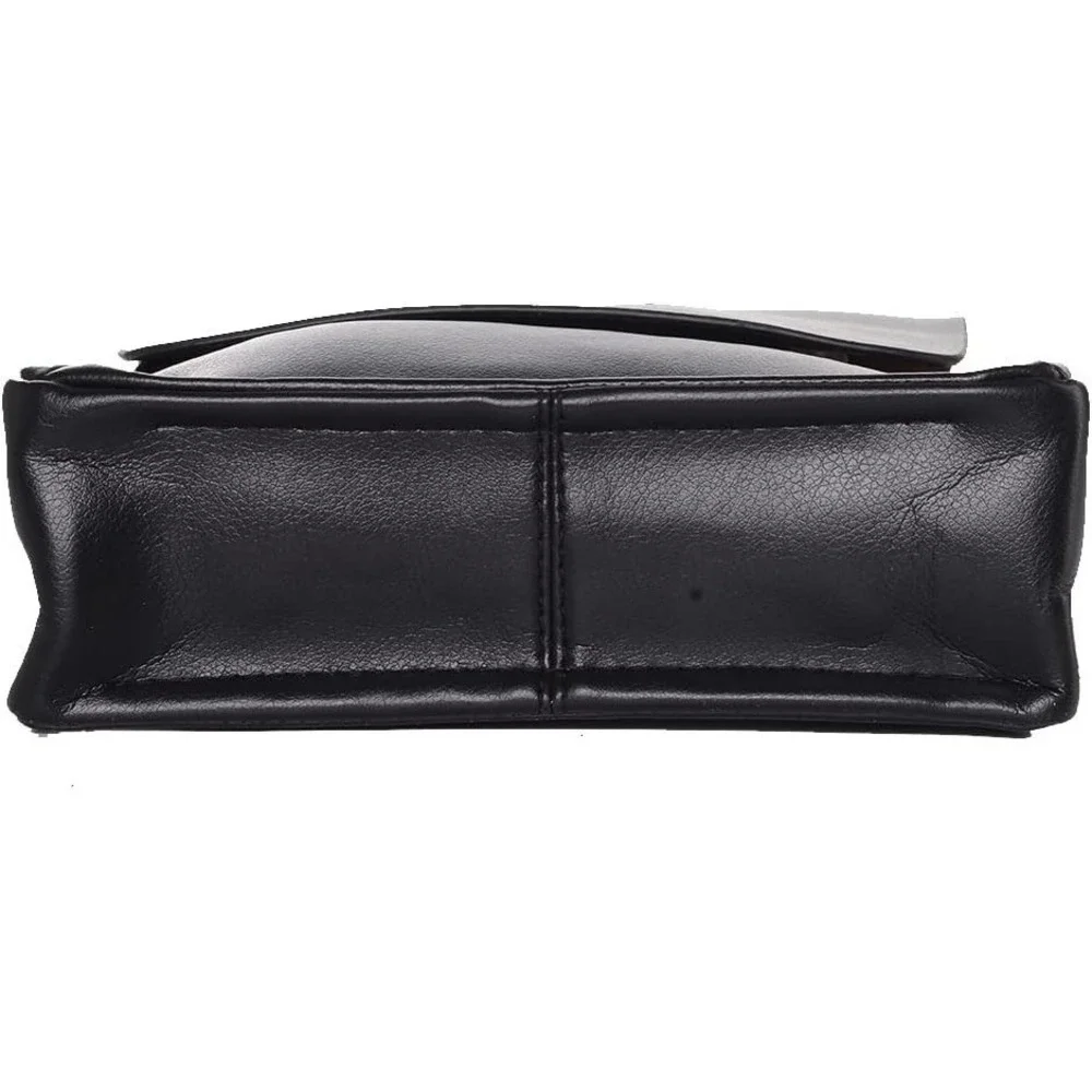 Henmifyer PU Leather Black Sling Crossbody Messenger Bag Magnetic Closure New