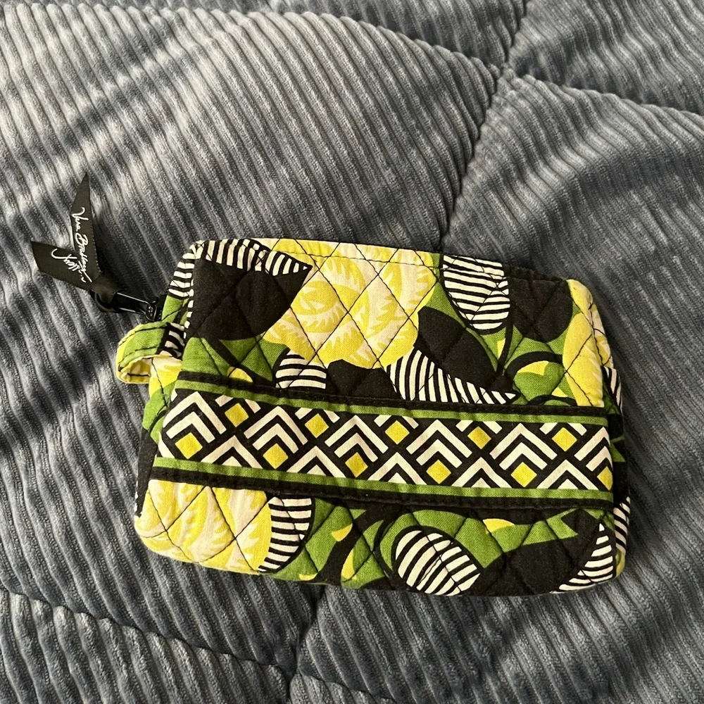 Green and Black La Neon Rose Vera Bradley Cosmetic Bag
