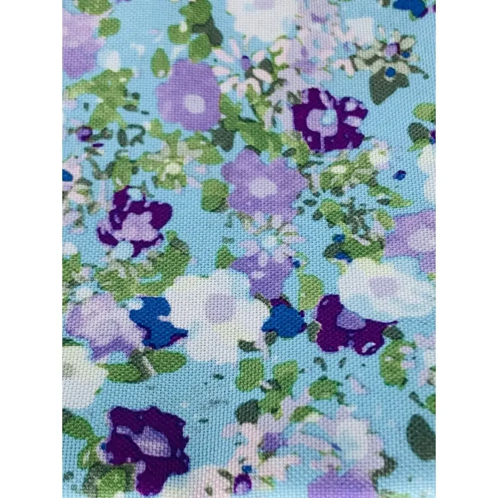 Makeup Bag Small Blue Floral 8.25 x 4.5 x 4