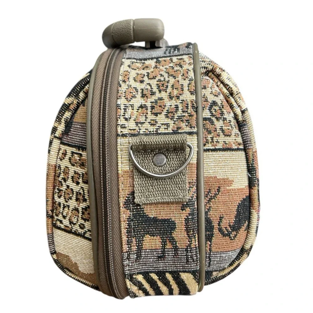 Bon Voyage Paris Travel Cosmetics Bag Animal Print Safari Tapestry