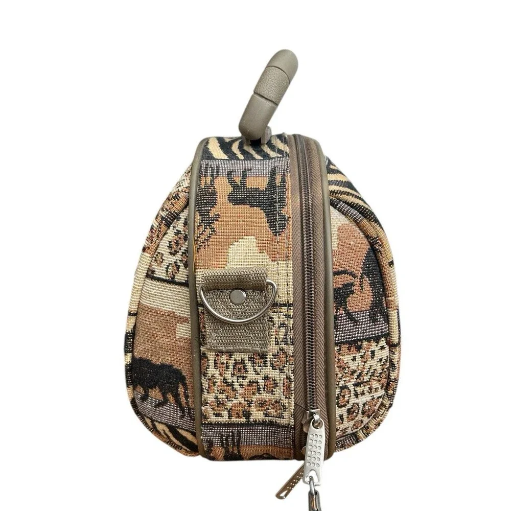 Bon Voyage Paris Travel Cosmetics Bag Animal Print Safari Tapestry