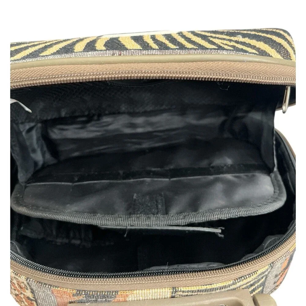 Bon Voyage Paris Travel Cosmetics Bag Animal Print Safari Tapestry