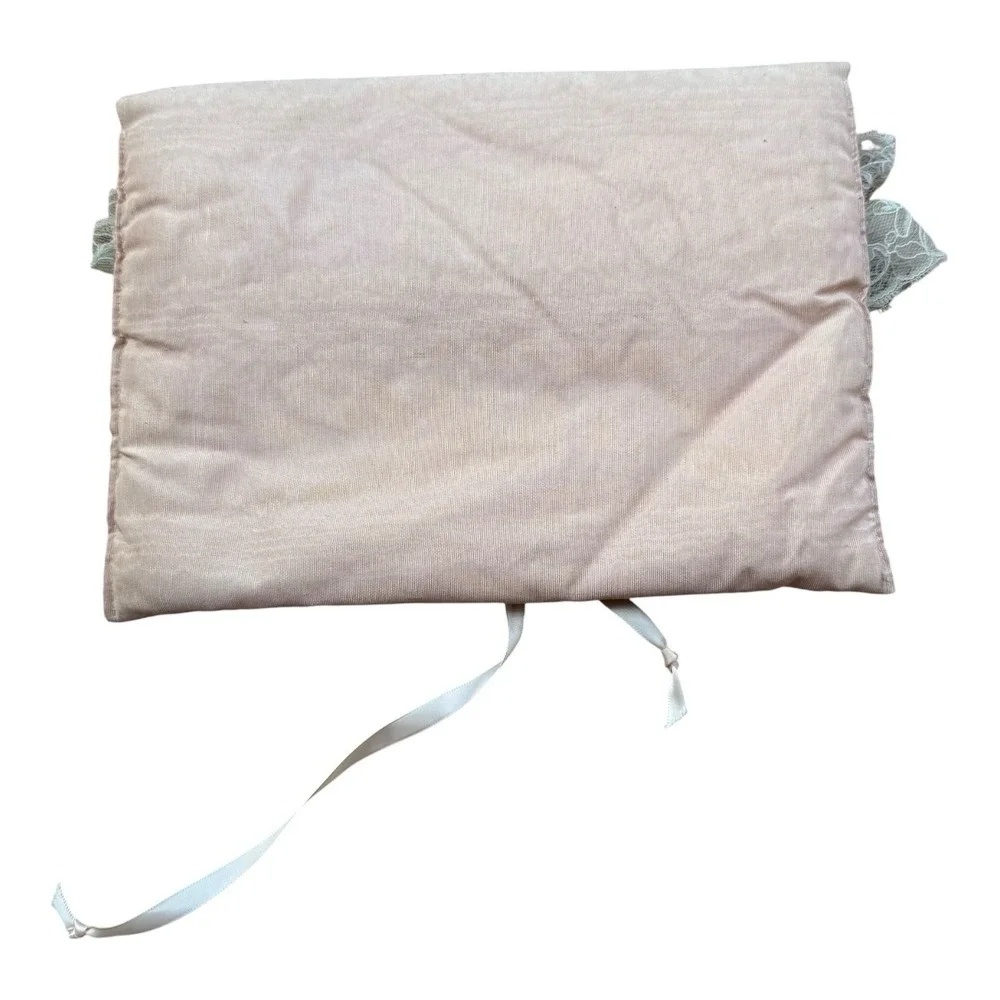 Victoria's Secret Pink Satin Lace Ruffle Lingerie Travel Storage Bag