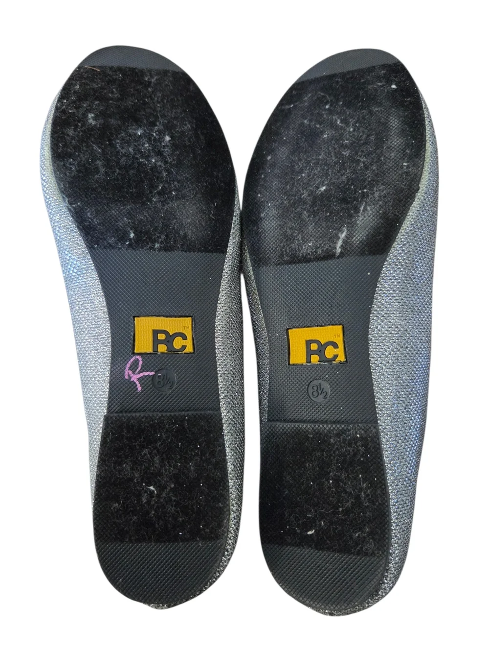 BC Footwear Glittery Pewter Slip-On Ballet Flats