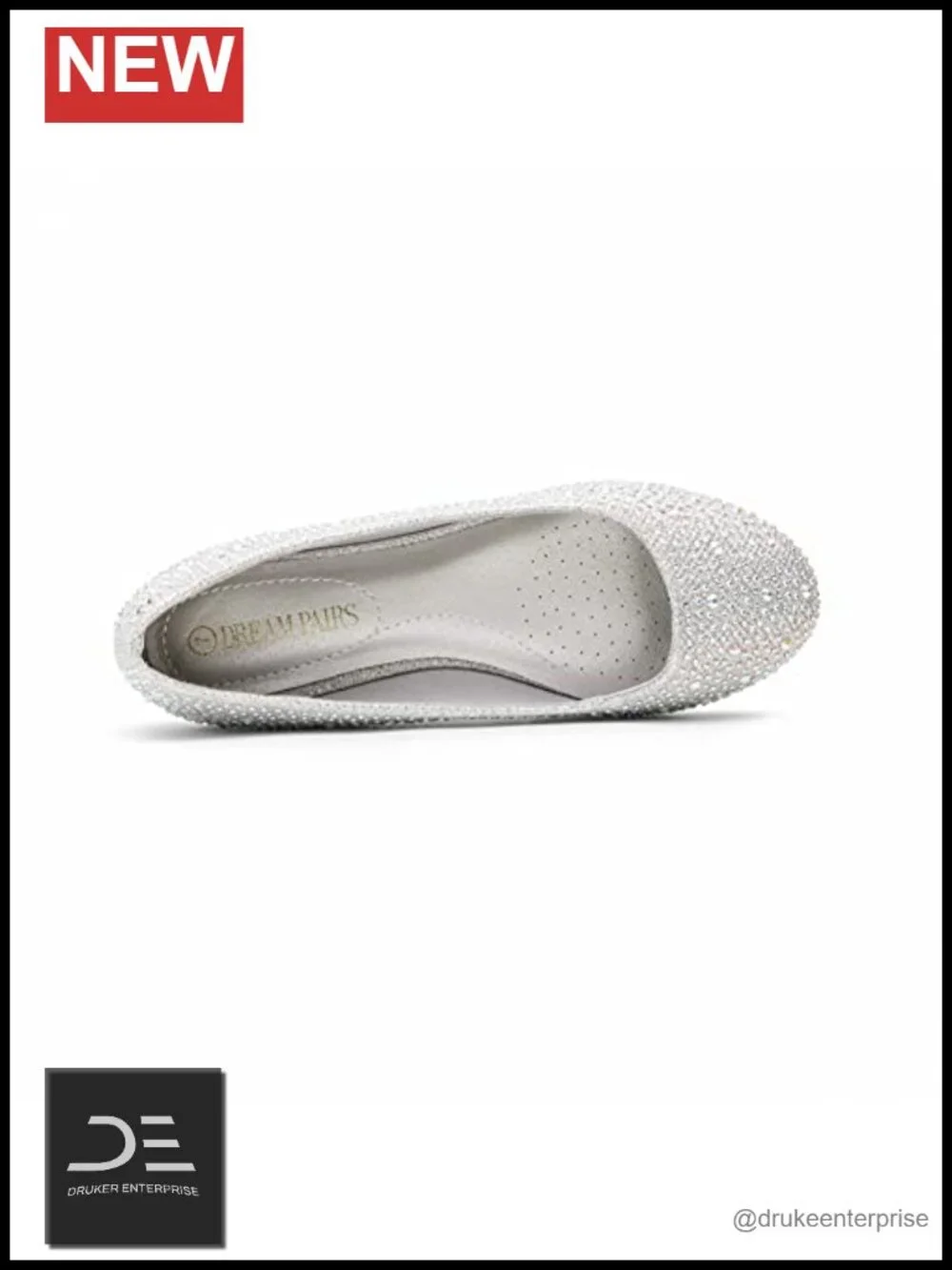 Rhinestone Ballet Flats Women Slip-On Dressy Comfortable Shoes for Wedding Prom