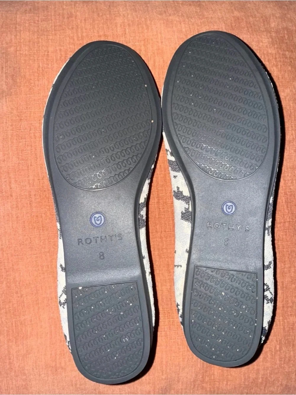 Rothy's Gray & Black Pixel Knit Flats