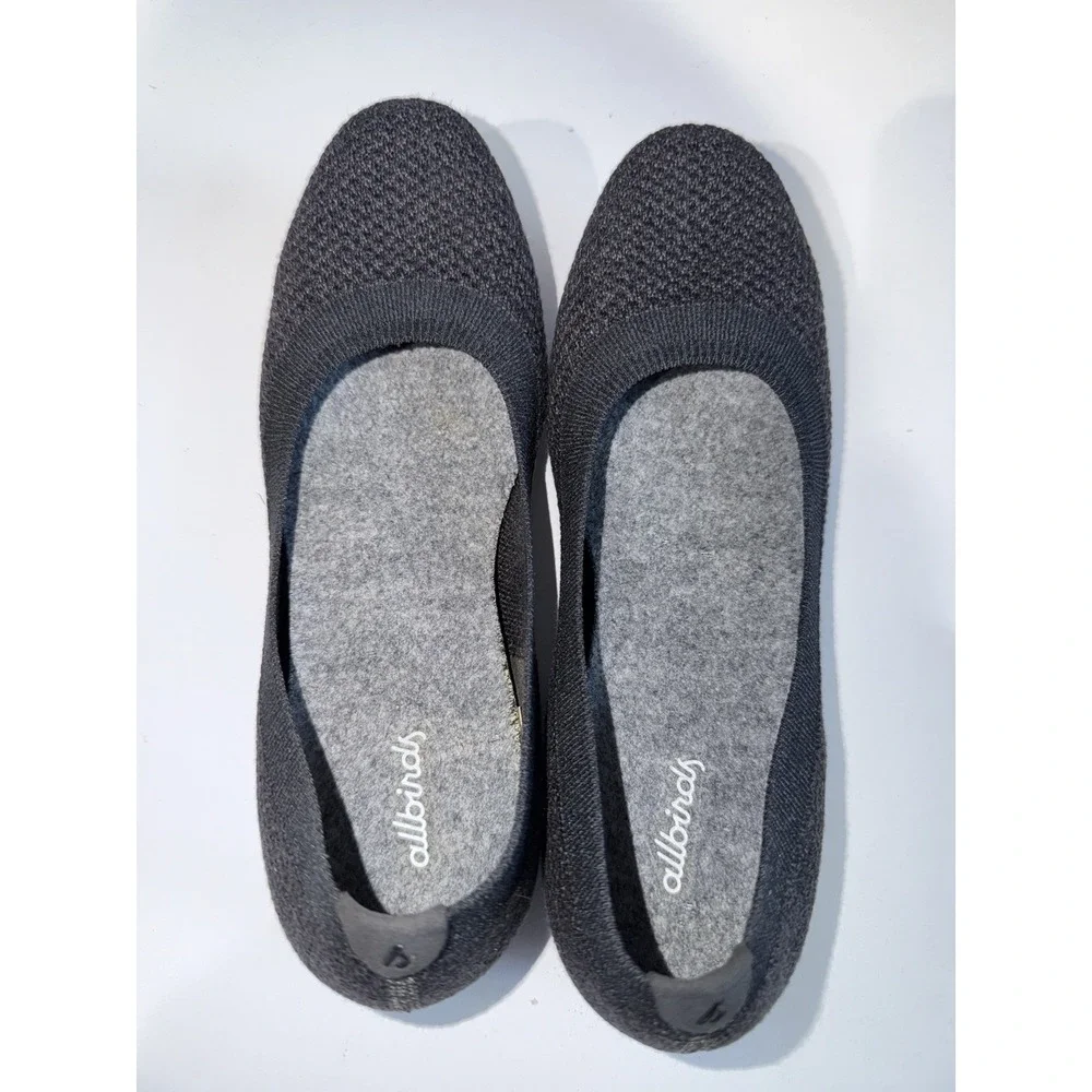 Allbirds Women's Dark Gray Knit Slip-On Ballet Flats Lyocell Upper US 8 K