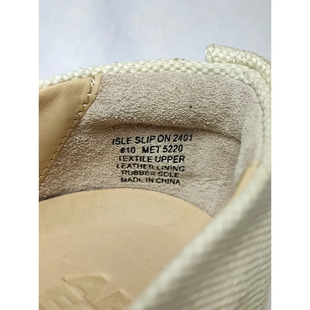 ABEO Isle Slip On Espadrille Natural Canvas Womens Size 10 Flat Loafer