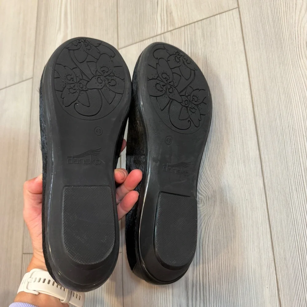 NEW Dansko Olivia Black Hair Calf Leather Loafers Flats Size 43 US 13