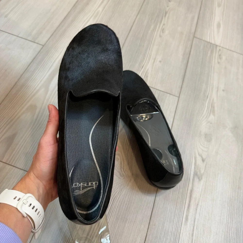 NEW Dansko Olivia Black Hair Calf Leather Loafers Flats Size 43 US 13