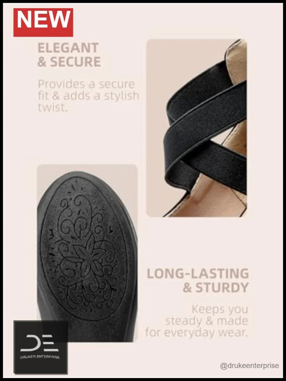 Women's Ankle Strap Ballet Flats with Crossover Design - Comfortable for Walking