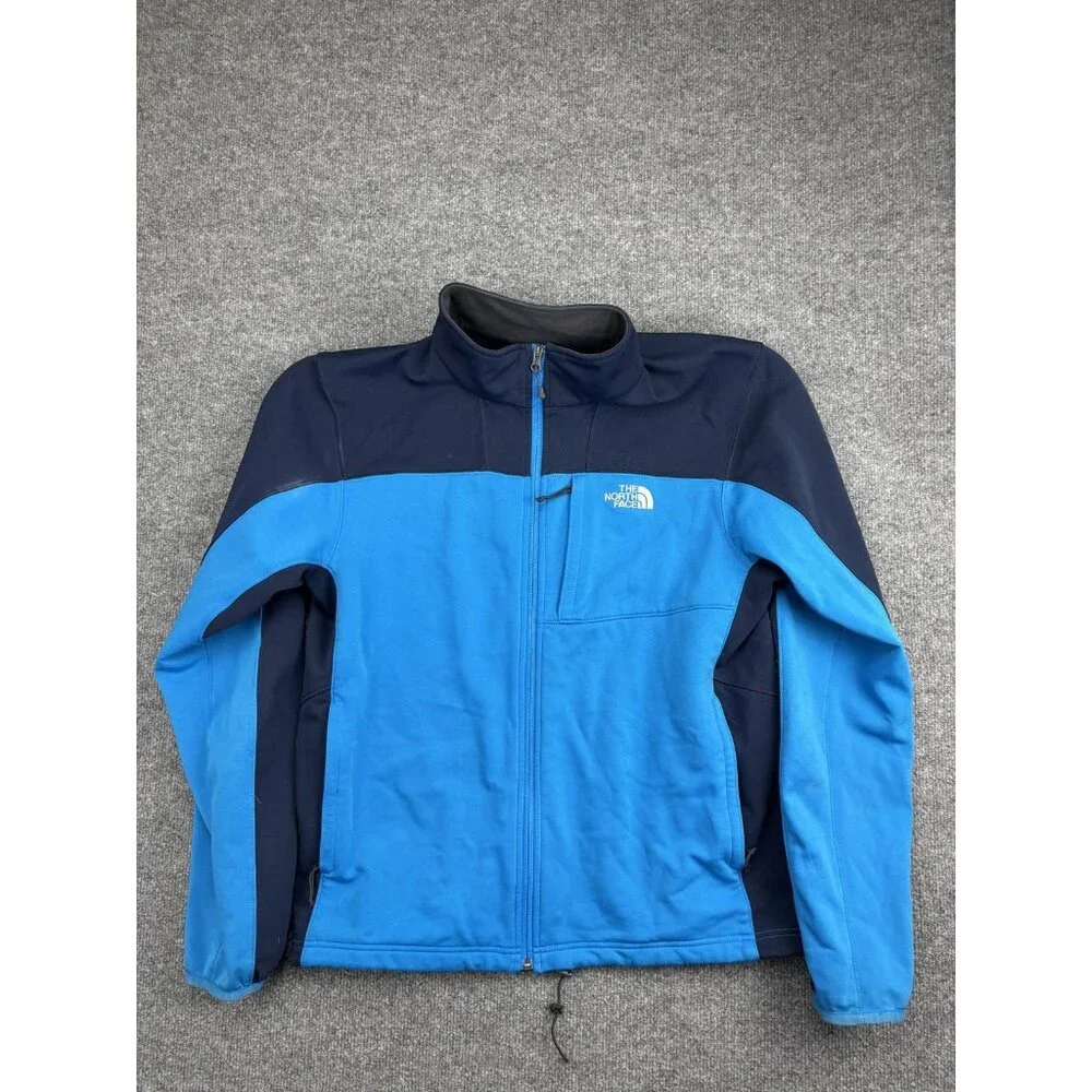 The‎ North Face Jacket Mens Large Blue Navy Full Zip Fleece Colorblock Pockets