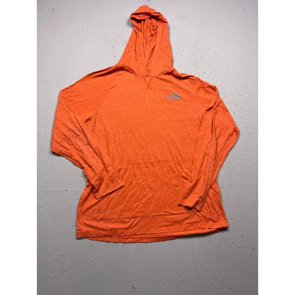 The North Face Classic Fit Hoodie Mens XL Orange Tri-Blend Pullover Excellent