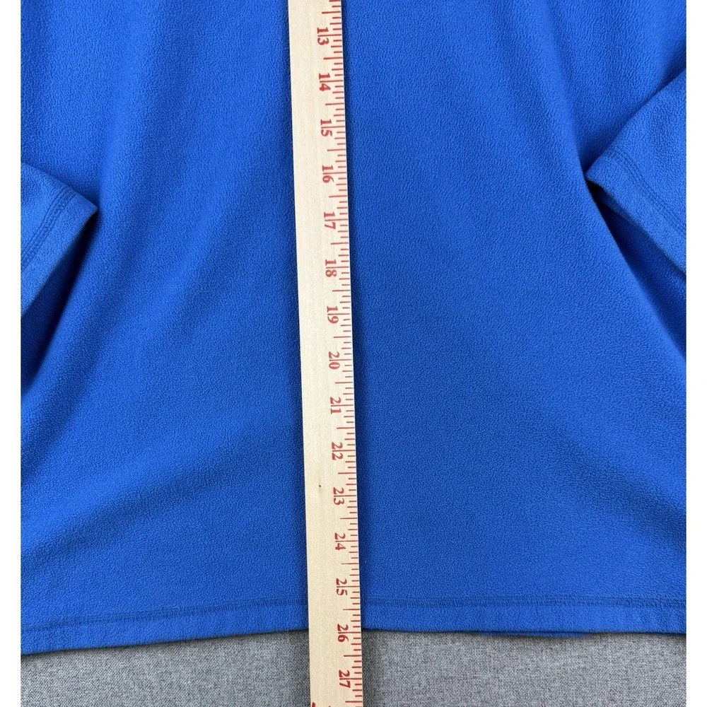 The North Face Men's Large Blue 1/4 Zip Fleece Pullover Jacket Logo