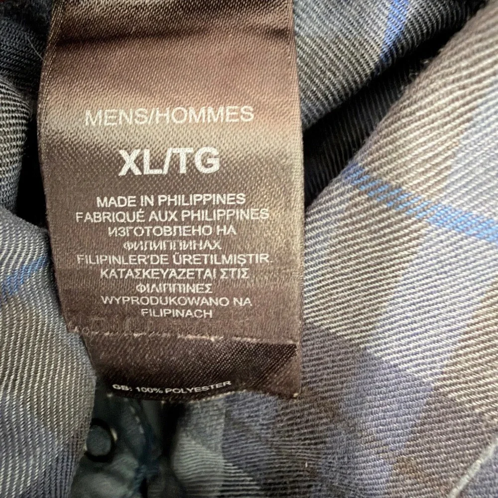 The North‎ Face Shirt Mens XL Blue Plaid A36Q Snap Front Long Sleeve Hiking Top