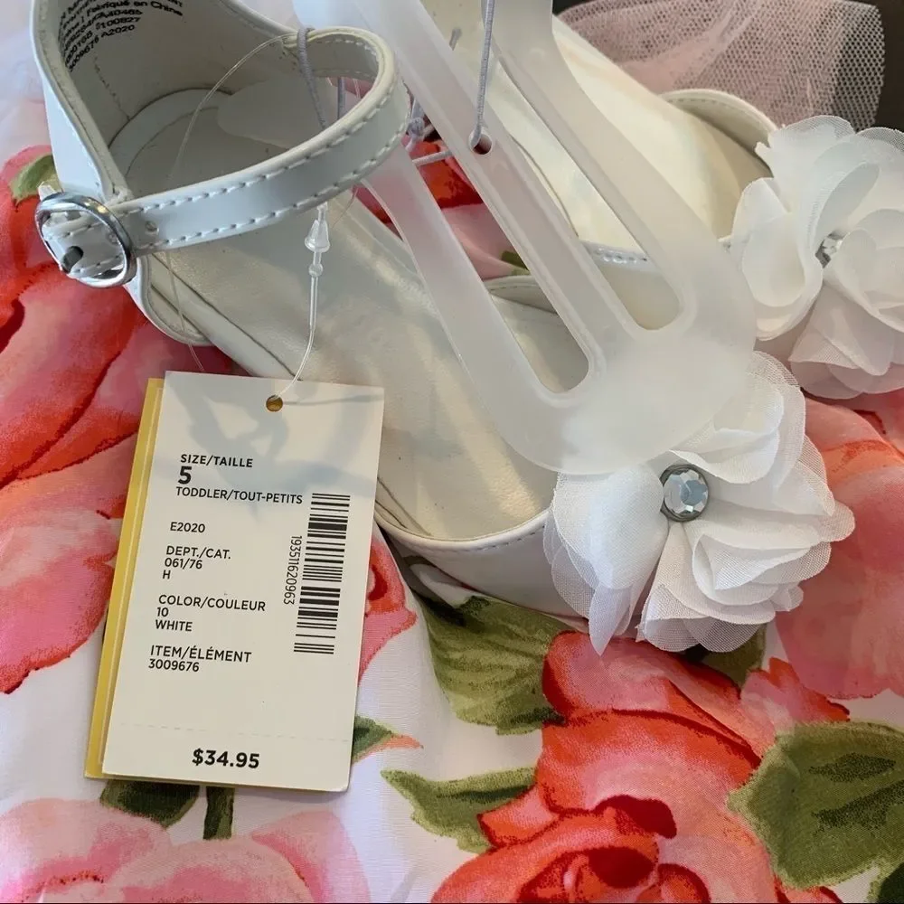NWT Children’s Place Floral Dress + Low Heel Shoes