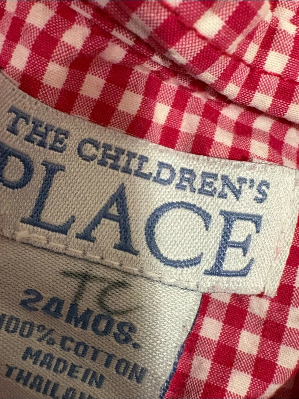 The Children's Place Red Gingham Tie-Front Button Shirt