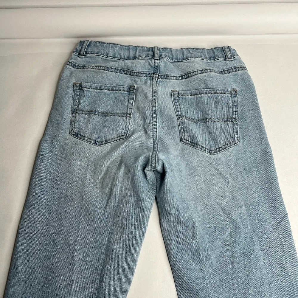 Children's Place Stretch Straight Leg Light Wash Denim Jeans Size 14 Adjustable‎