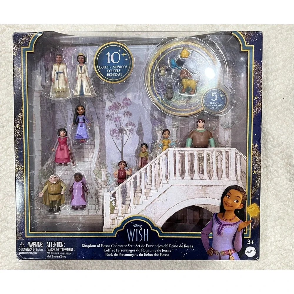 Mattel Disney Wish Kingdom Of Rosas Character Set‎ W/10 Mini Dolls NIB