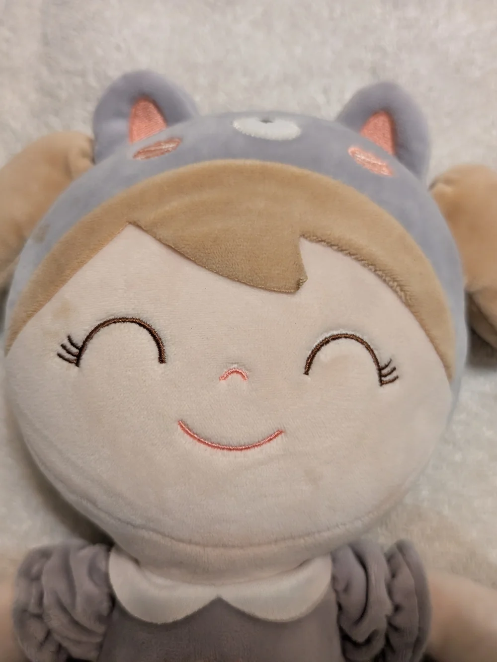 Gloveleya Glush Gray Bunny Dress Doll - Soft Comfort Toy