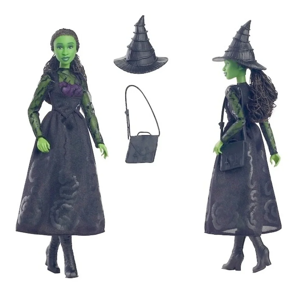 Mattel Wicked Elphaba Fashion Doll Green Skin Witch Hat Movie‎ Collectible New