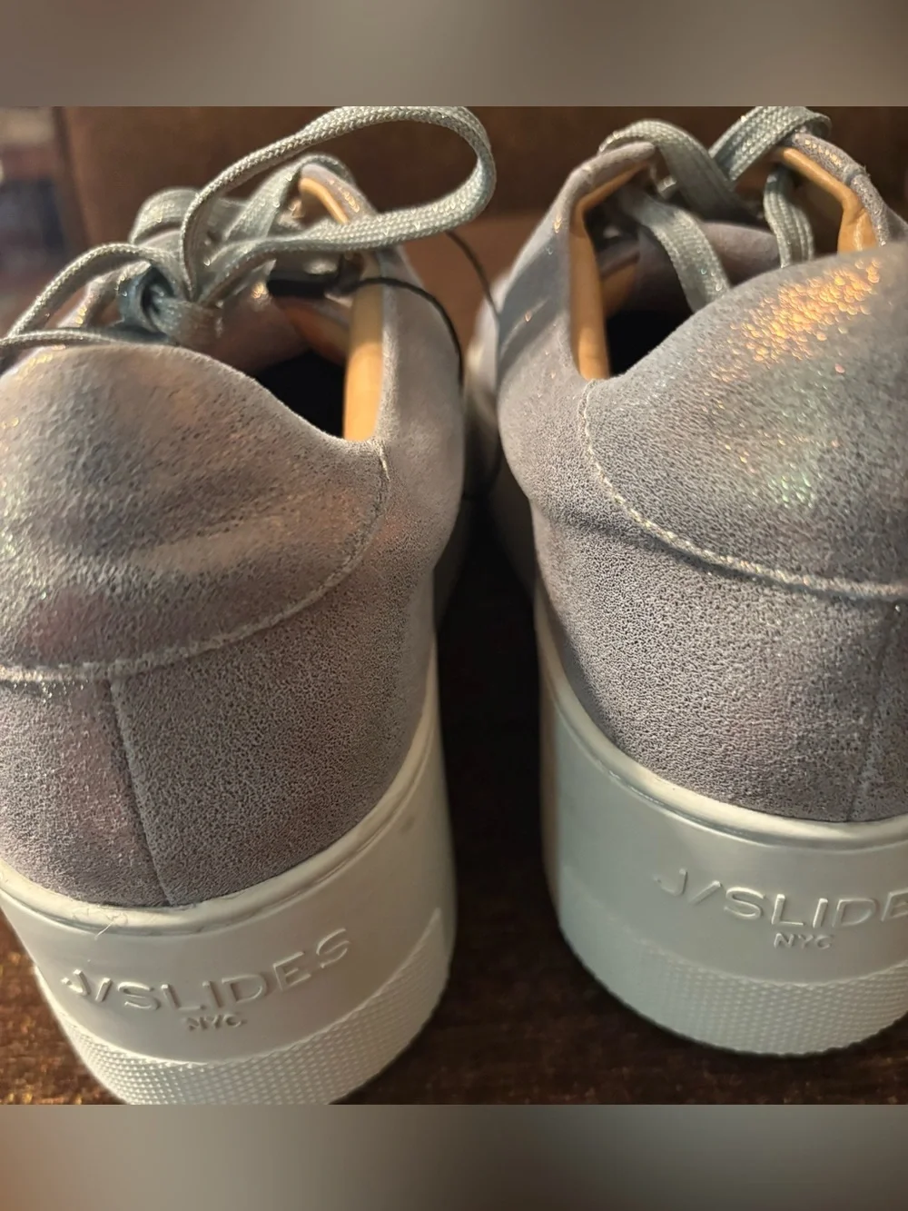 J/SLIDES Metallic Platform Lace-Up Sneaker