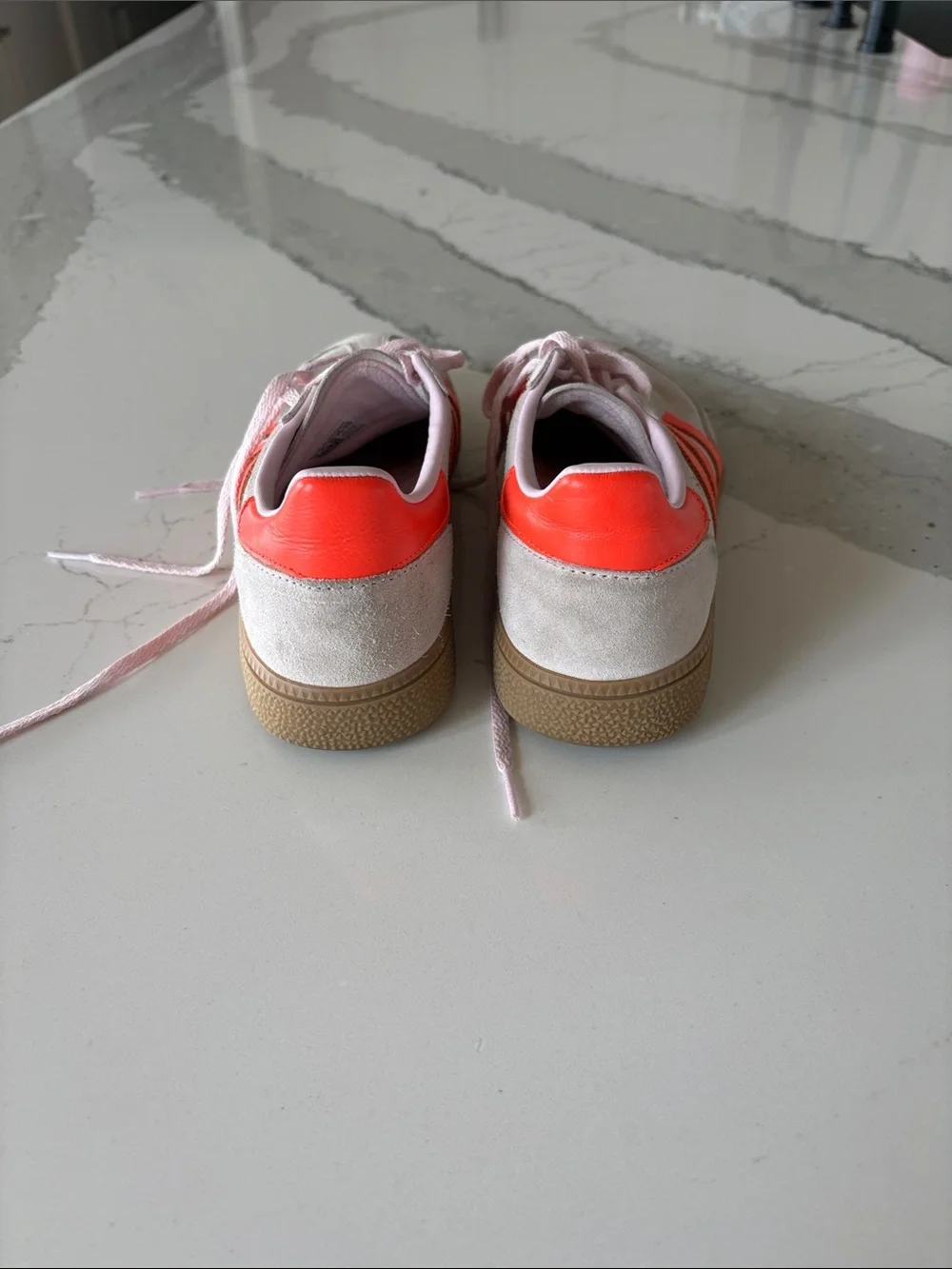 Pink and Coral Women's Adidas Spezial  Sneakers