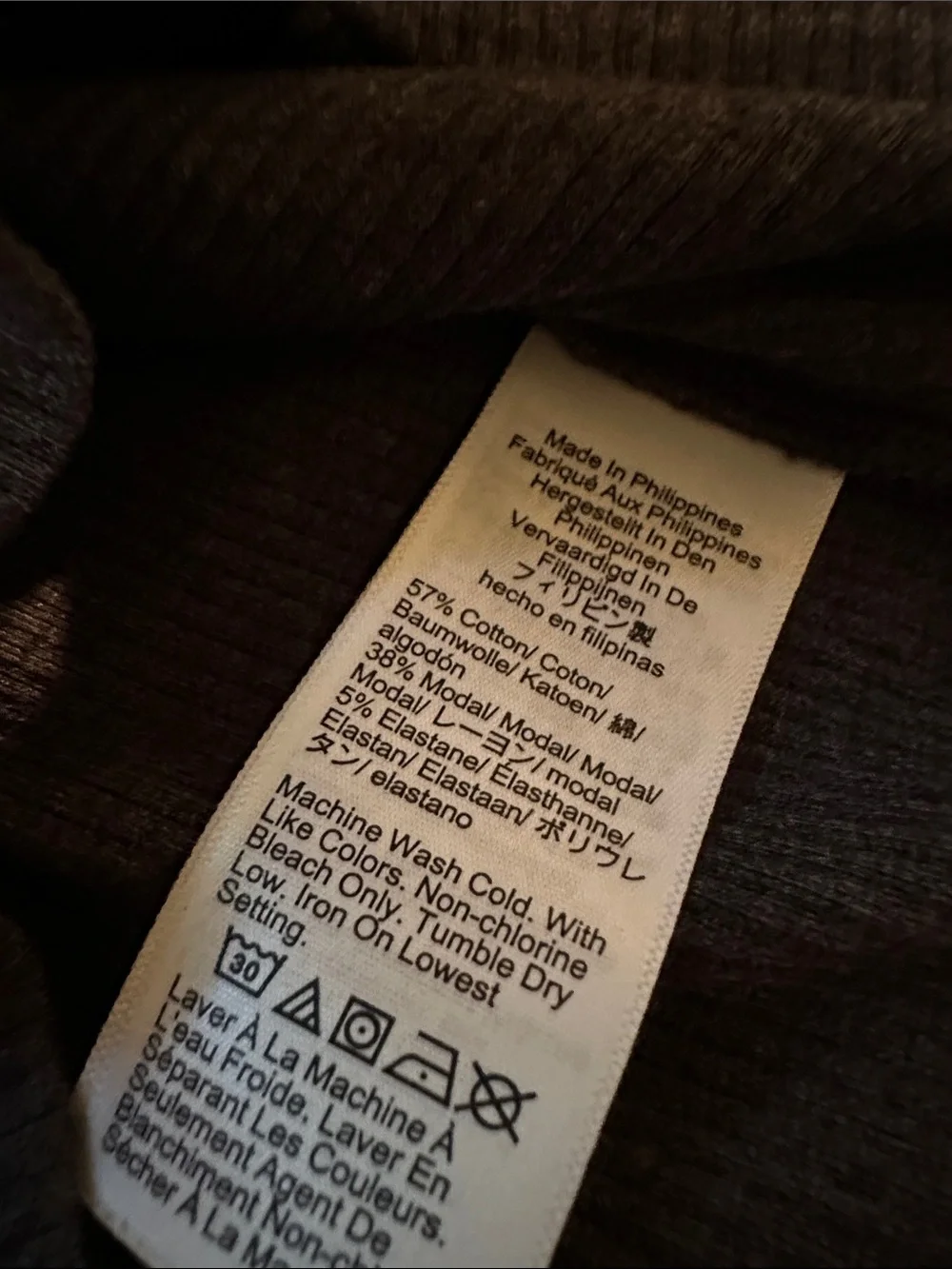 J. Crew Charcoal Ruffle Mock Neck Long Sleeve Top