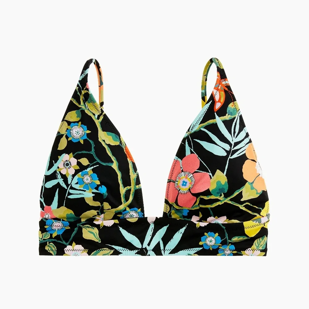 J. Crew Deep V-neck French Bikini‎ in Liberty Floral - top only
