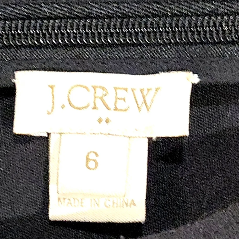 J.Crew Black Scalloped Shift Dress Sleeveless LBD‎ Career Size 6 NWOT