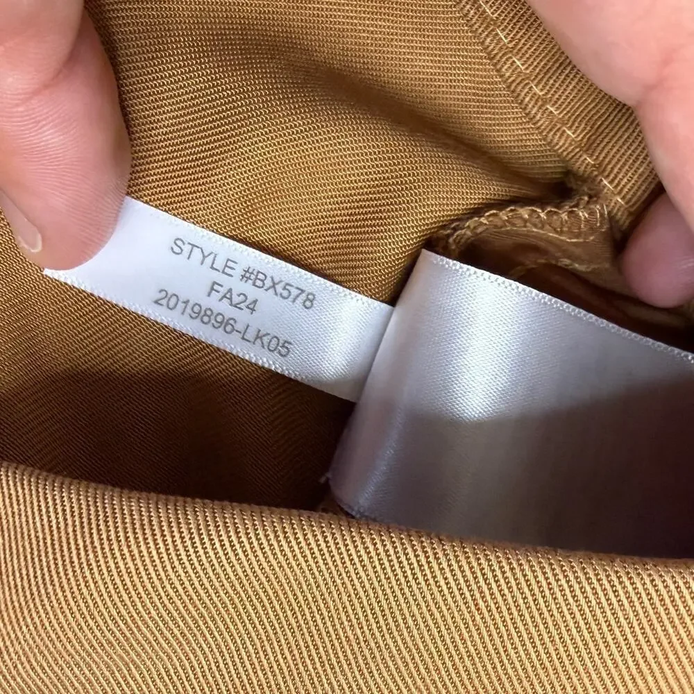 J. Crew Tan Brown Wide-leg pleated twill trouser pants Tencel Lyocell Women's 8