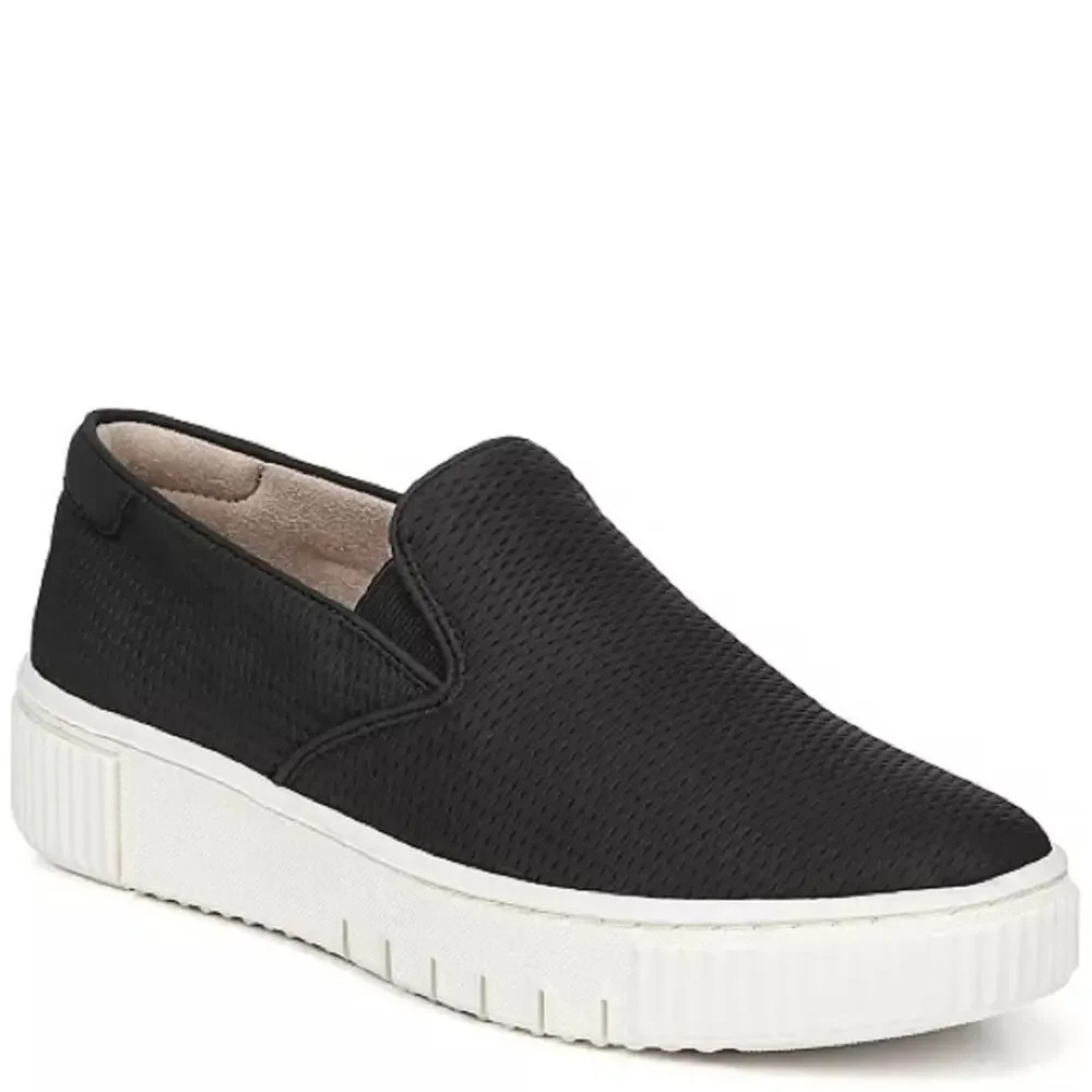 SOUL NATURALIZER Women’s Tia Slip-On Sneakers Black Faux Leather Sz 10