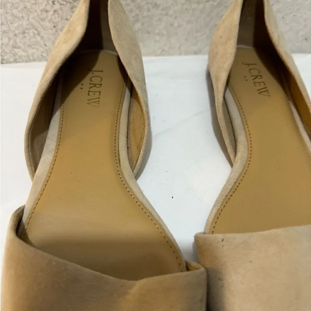 Jcrew suede pointed toe flats tan taupe size 8